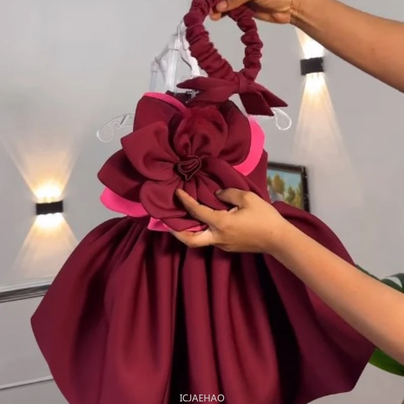 

Party Dress 2025 Children Clothes Pink Floral Girls Birthday PrincessFlower Girl Party Gown Outfit Dresses Costume Kids Wedding