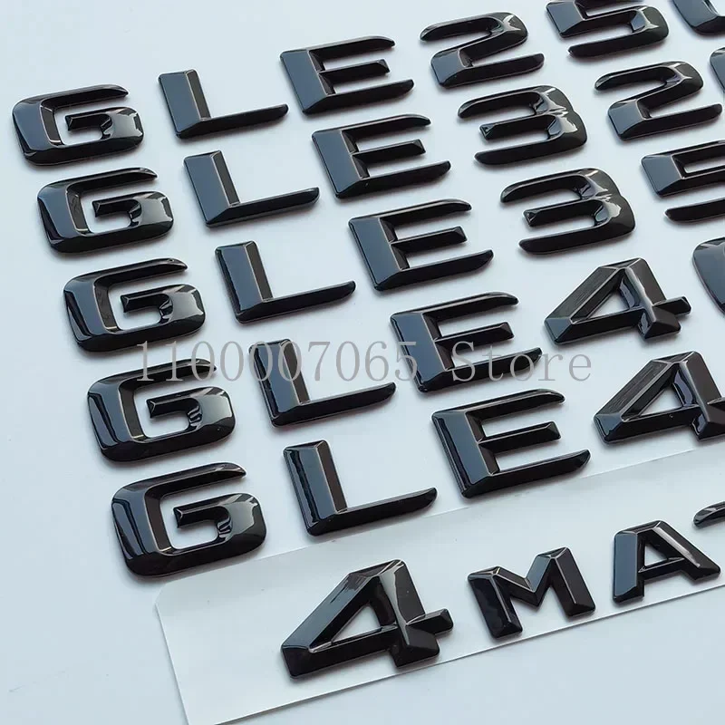 2015 Glossy Black Letters GLE320 GLE350 GLE400 GLE250d GLE350d GLE450 4Matic ABS car Emblem for W166 Rear star Logo Sticker