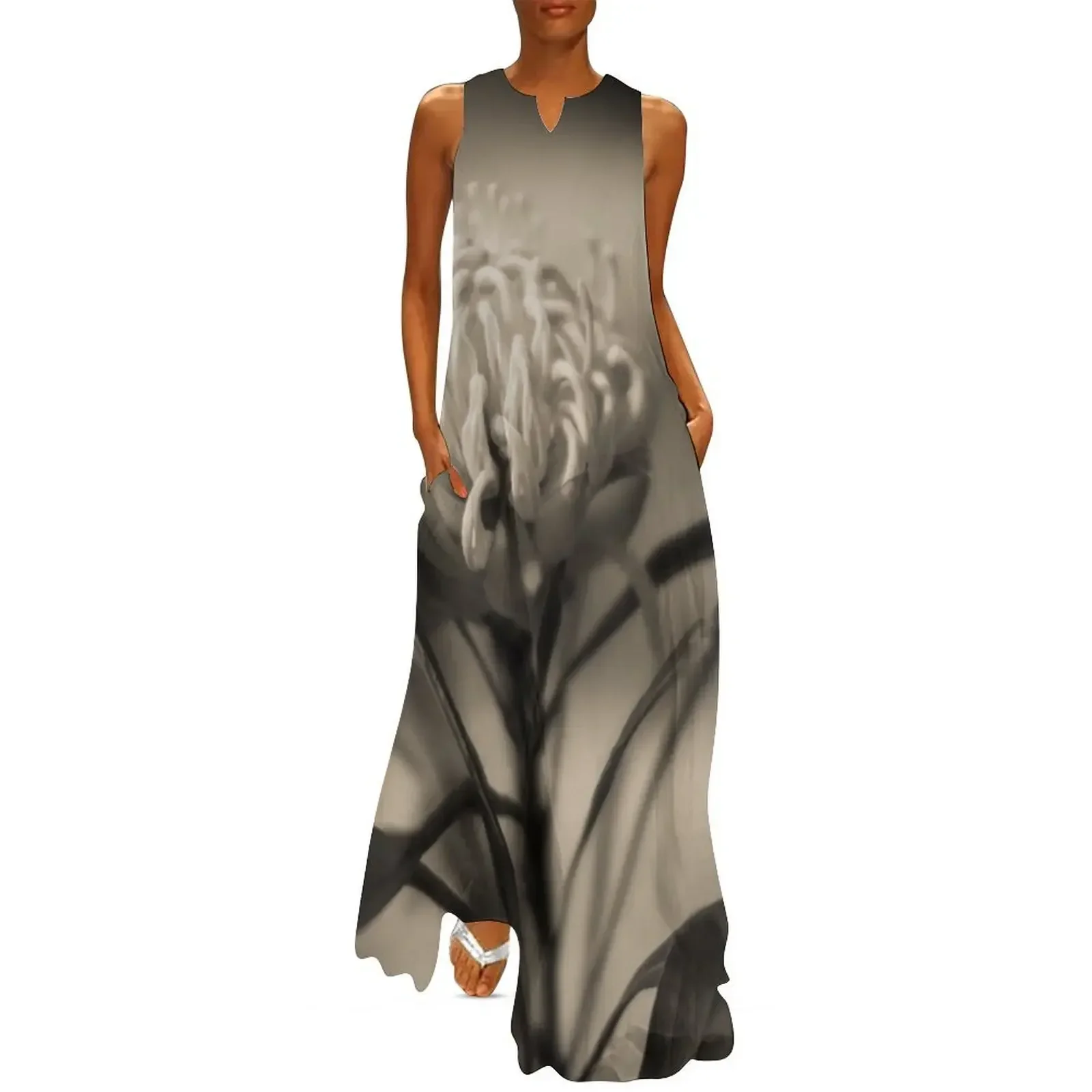 

White Waratah Long Dress woman dress Bride dresses long sleeve dresses Dress