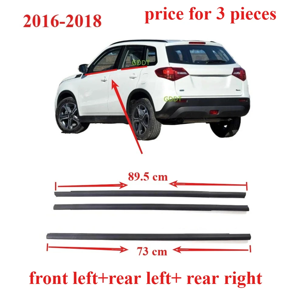 

3 Pcs Outside Windows Rubber Outside for Vitara 2016-2018 83311-58P00-000 Glass Protector Weatherstrip for Vitara Sealing Rubber