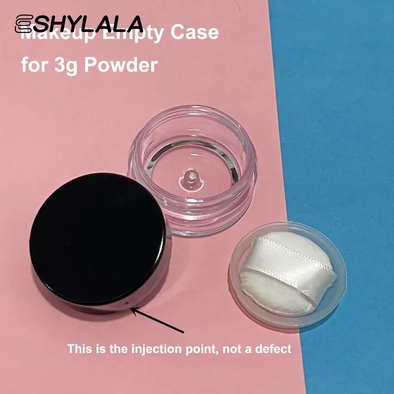 3g Kunststoff Leere Lose Pulver Glas Mit Make-Up Puff Box Sichter Container Kosmetik Jar Tragbare Lose Pulver Box Nachfüllbare fall