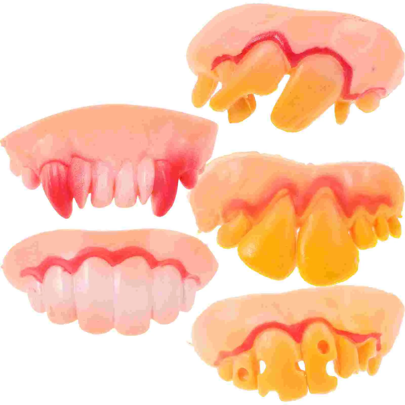 5 Pcs Inflatable Costume Funny Wacky Artificial Teeth False Toy for Halloween /Easter Man