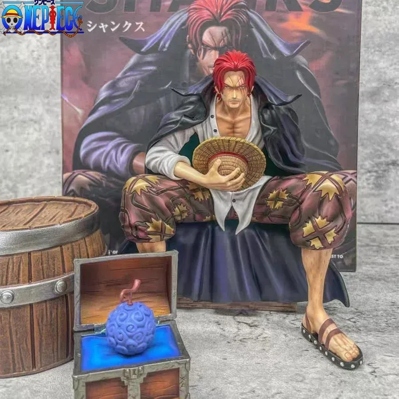 One Piece 17cm  GK Shanks Figure Chronicle Master Stars Plece BT Sitting Posture Action Figure Pvc Anime Collection Model Toys