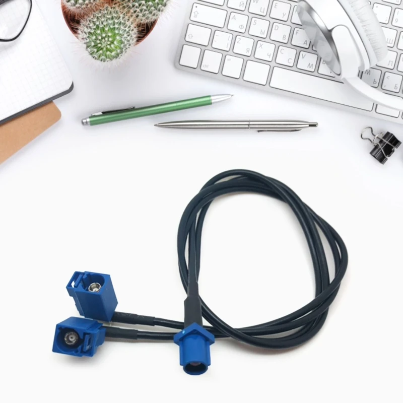 Divisor coaxial y do cabo para o cabo de extensão estereofônico da antena de gps do carro divisor de fakra, macho do cabo de fakra ao fêmea rg174