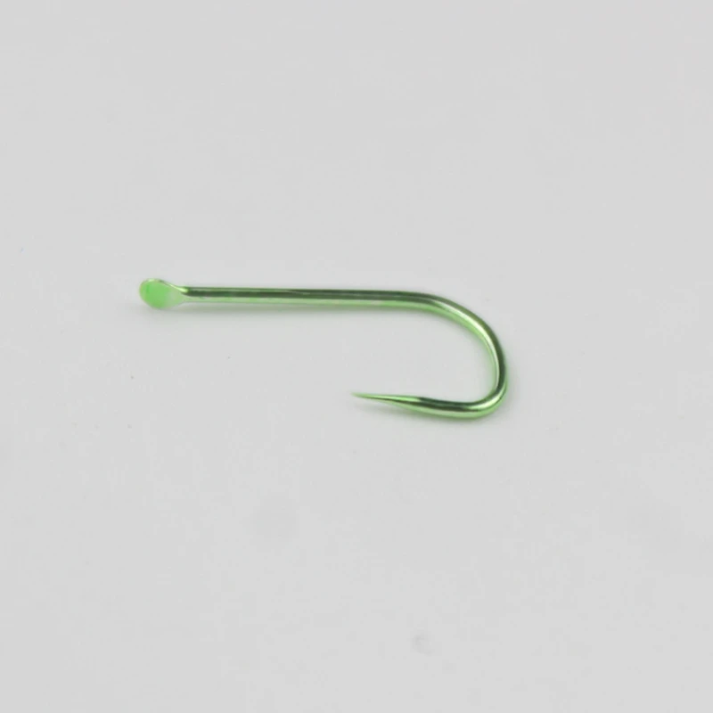 Flat-sleeve hook with barbs without barbs green sleeve thin long handle small fish hook crucian carp hook hooks fishing