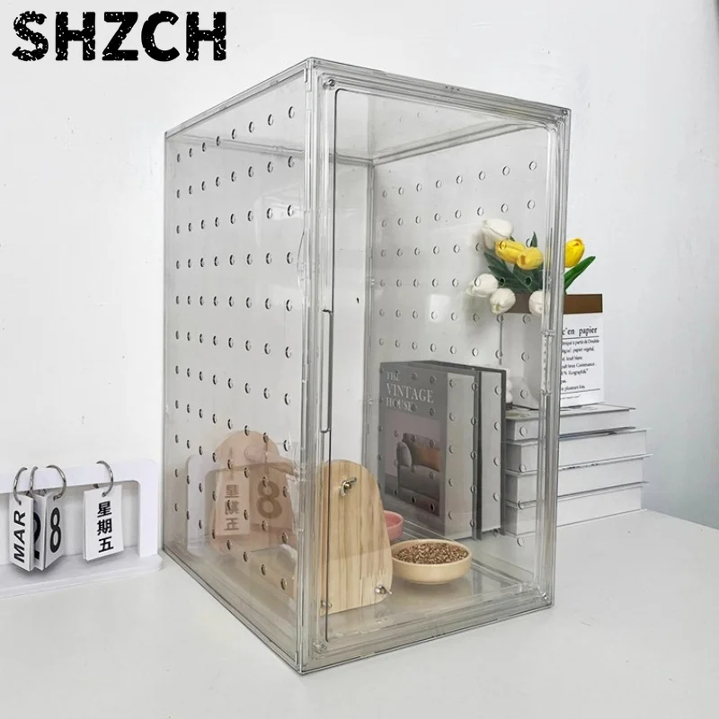 ‌ 360 °   Transparenter Vogelkäfig, Spritzwassergeschütztes Acryl-Papageiengehege, Nymphensittich- und Mynah-Voliere, Leicht zu Reinigende Vogelzubehör
