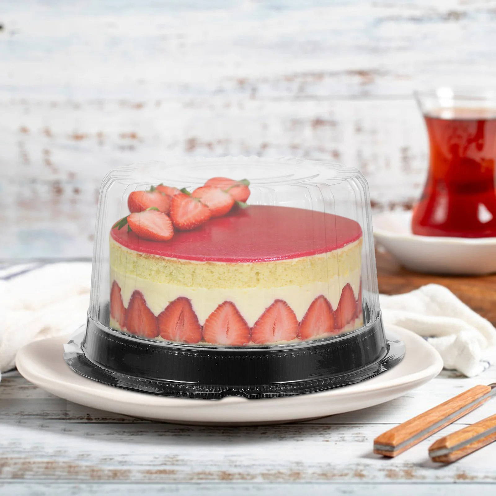 

10 Pcs Cake Transport Container Carrier with Lid Boxes Travel Keeper Clear Holder Containers