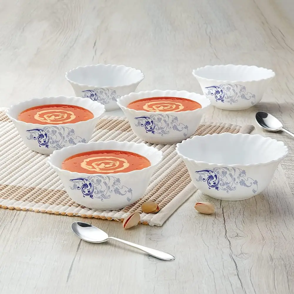 

Morning Glory 6 Pcs Opalware Bowl Set (150 ml Each), White