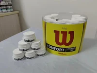 Wilson-empuñadura de raqueta de tenis, banda de absorción para el sudor, agarre de raqueta de Bádminton de PU, 15 piezas
