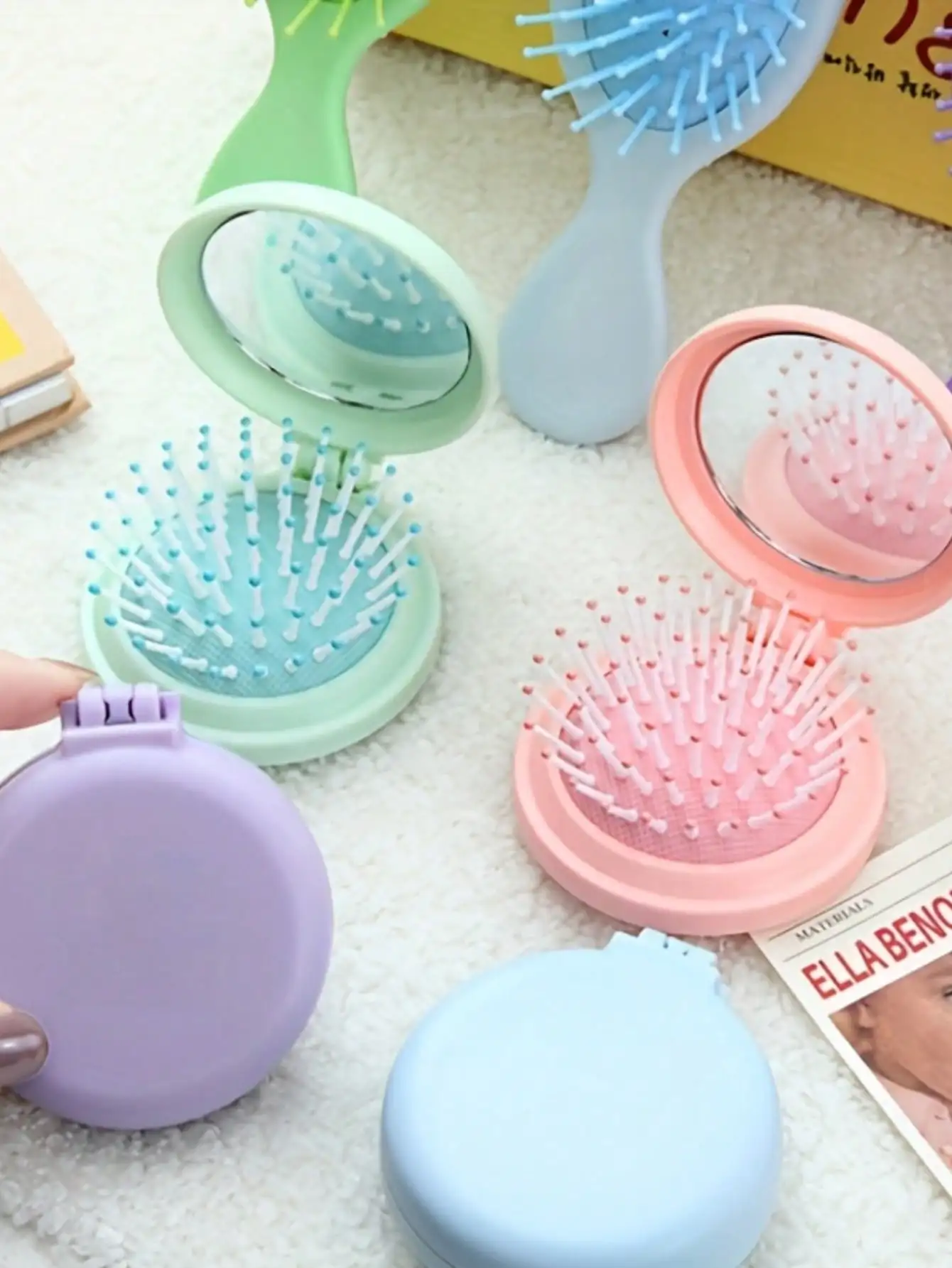 

1/2/3PCS Cute Candy Color Air Cushion Comb, Mini Portable Foldable Hair Brush, Anti‑Static Scalp Massage Brush For Travel, Daily & Purse Carry, Foldable Air Cushion Hair Brush, Lovely Candy Tone Portable Styling Comb