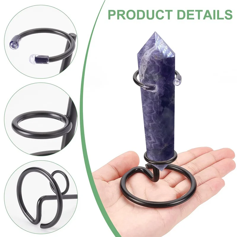 

A53Q-Crystal Staff Hexagonal Pillar Base Bracket Ball Bracket Carved Arts And Crafts Retro Bracket