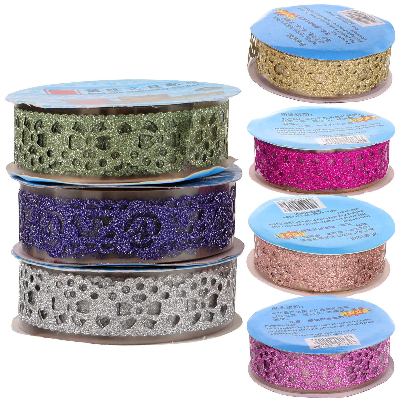 7 لفات شريط دانتيل لتقوم بها بنفسك ديكور ذاتي اللصق ملصق دانتيل لألبوم الصور هدية التفاف سجل القصاصات الحرفية اشي لامع الشريط