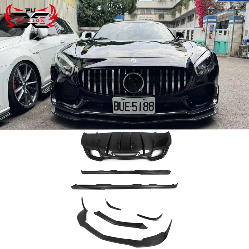 WholeSale  Carbon Fiber Topcar Style Front Lip Rear Wing Bumper Rear Diffuser  Spoiler Body Kit For Mercedess Benzs AMG GT GTS