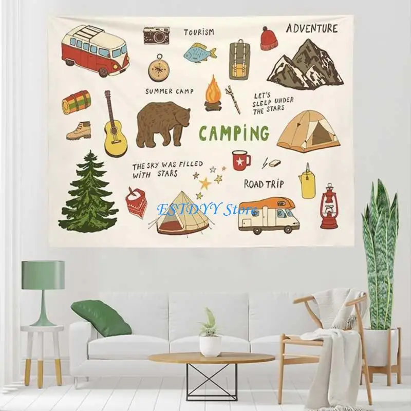 

G6DE Multifunctional Blanket Outdoor Camping Blanket Decorative Tablecloth Soft Sofa Blankets Tapestry Leisure Blanket Gift