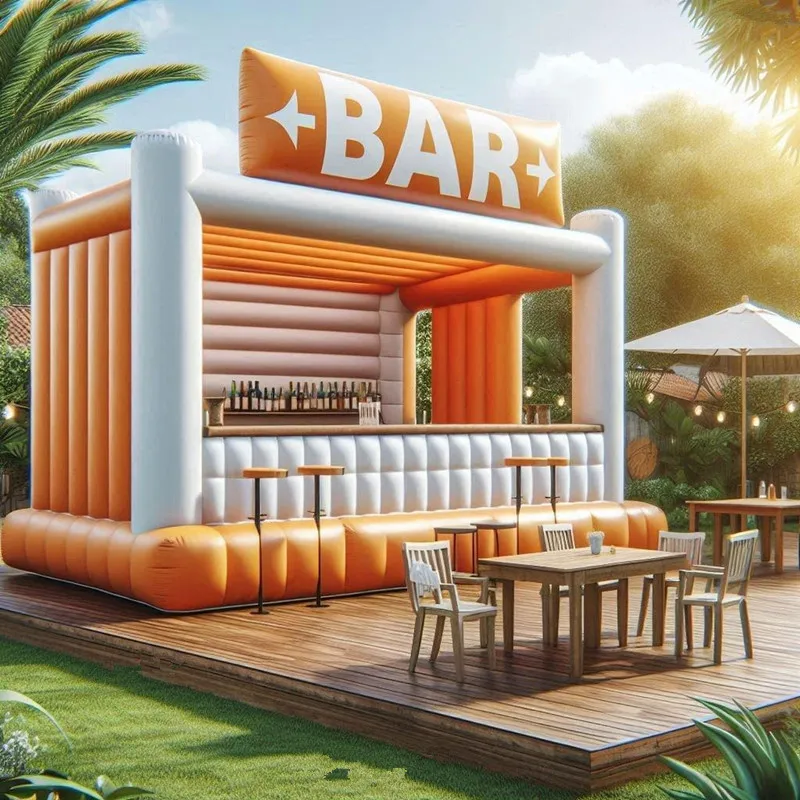 Durable Inflatable Garden Bars with Sunshade and LED Lighting for Backyard Entertainment