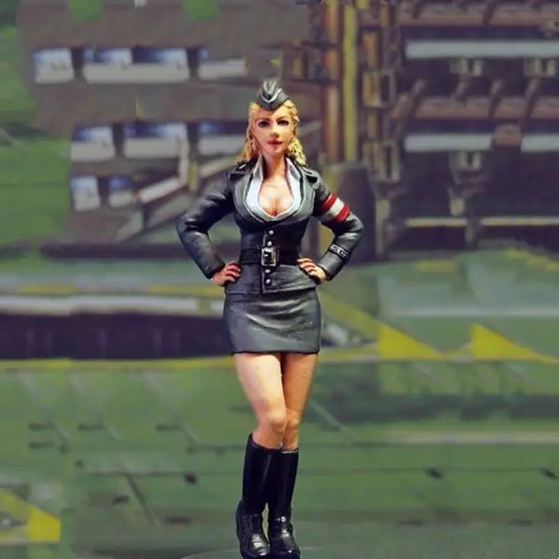 

1/24 Wwii Female Officer Soldier Resin Model Figure Gk Micro Miniature 3d Printed White Model Toy Unassembled And Unpainted Kit