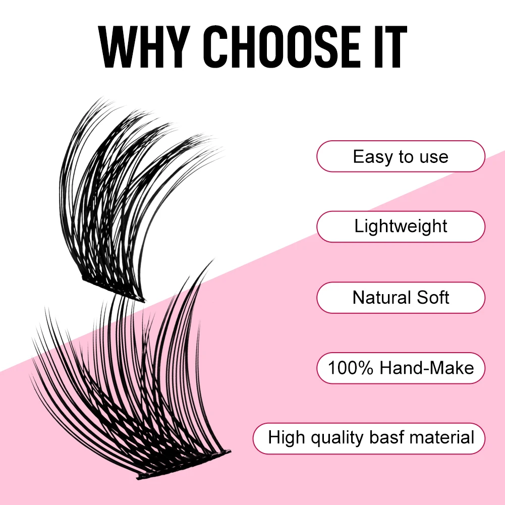 Fadvan DIY Clusters Lash Extensions Individual 60 Bundles Segmented Lashes Natural Soft BASF False Eyelashes Makeup Tools