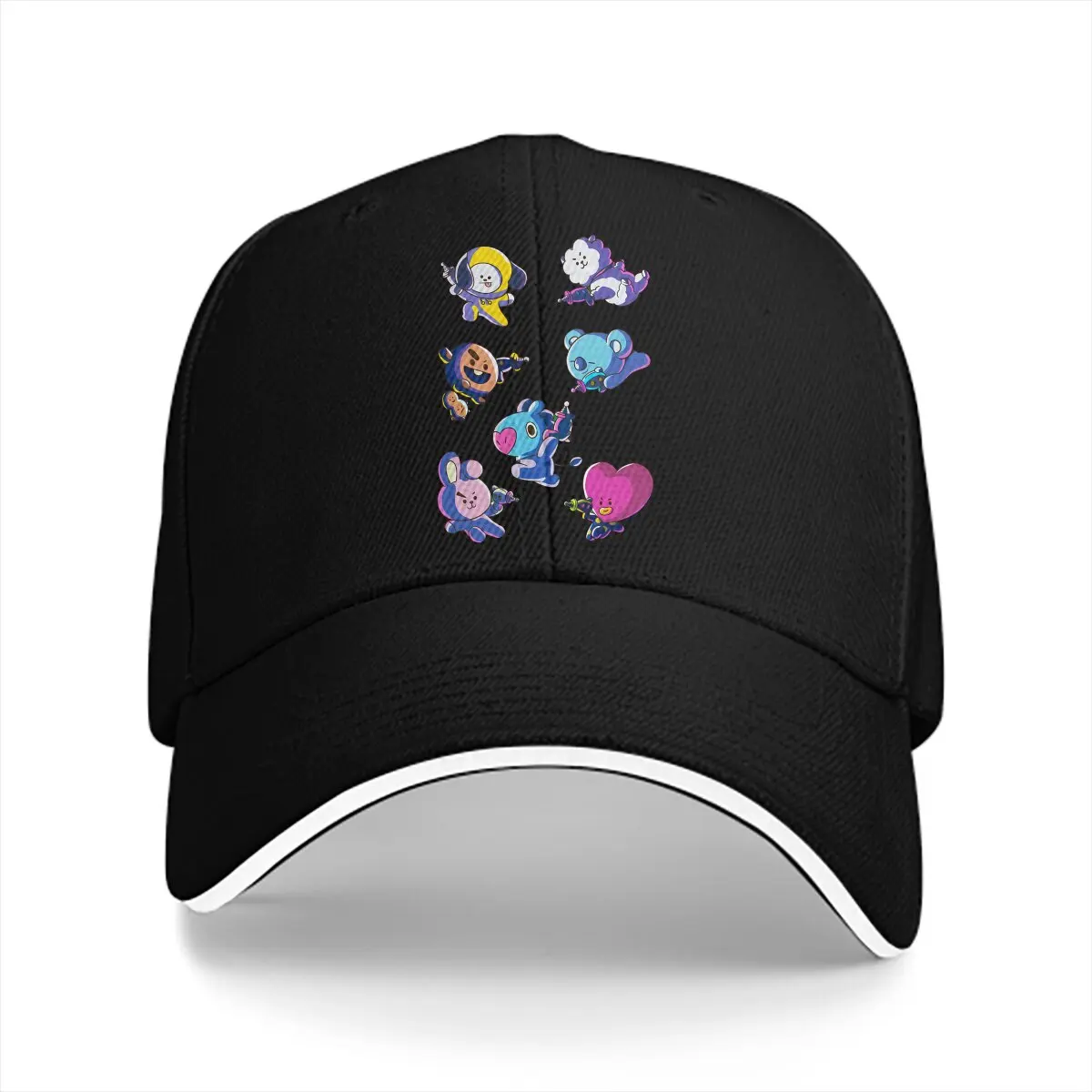 Space Invaders Multicolor Hat Peaked Cap Cartoon Characters Personalized Visor Protection Hats