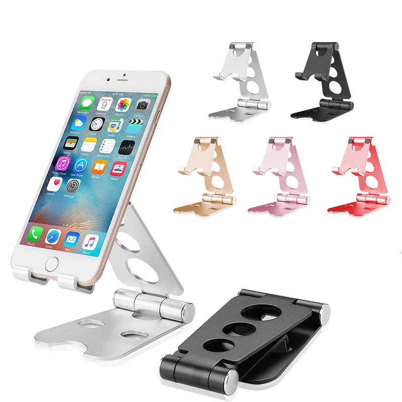 Phone/Tablet Universal Aluminum Alloy Desktop Stand, Folding, Portable, Durable, Phone Holder Stand for Home School Office