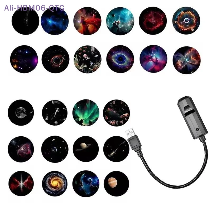 [New] Romantic Rotatable Galaxy Star Projector Portable USB LED Night Light Sleep Atmosphere Lamp Home Wedding Party Decoration