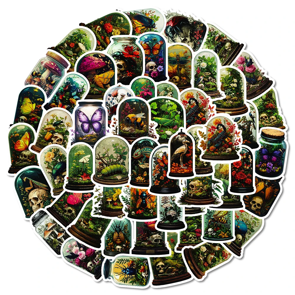 10/30/56 قطعة زجاجات نبات الحشرات الرجعية ملصقات كول الكرتون الجمجمة الشارات DIY بها بنفسك محمول زجاجة ماء الهاتف الدراجة ملصق الديكور #3