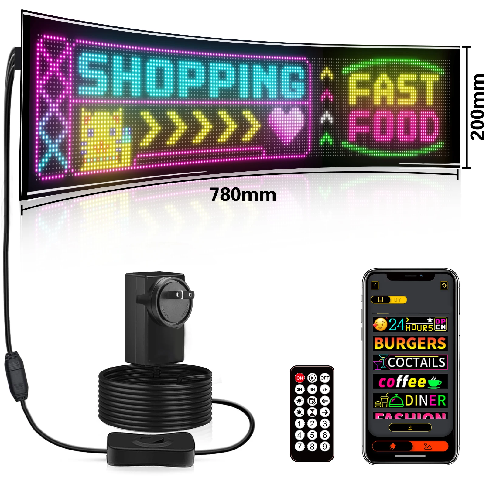 Smart Lighting Application Control DIY Event Promotion 32 * 160 Matrix Soft Panel Neon Light