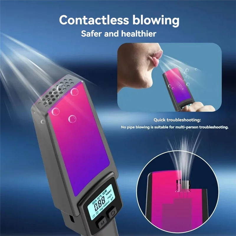 A25P 2-in-1-Handheld-Alkoholtester, digitaler Atemalkoholtester mit Sicherheitshammer, Fensterbrechen, Blastyp, Alkoholtester