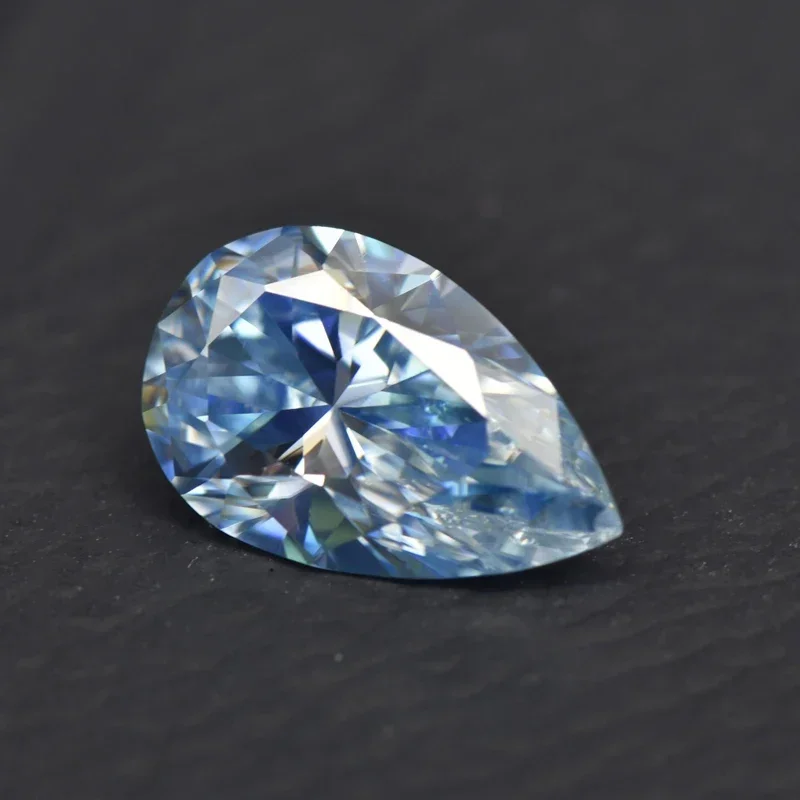 

Top Quality Moissanite Stone Pear Cut Ice Blue Color Lab Grown Diamond for Diy Jewelry Making Pass Diamond Tester with GRA Certi