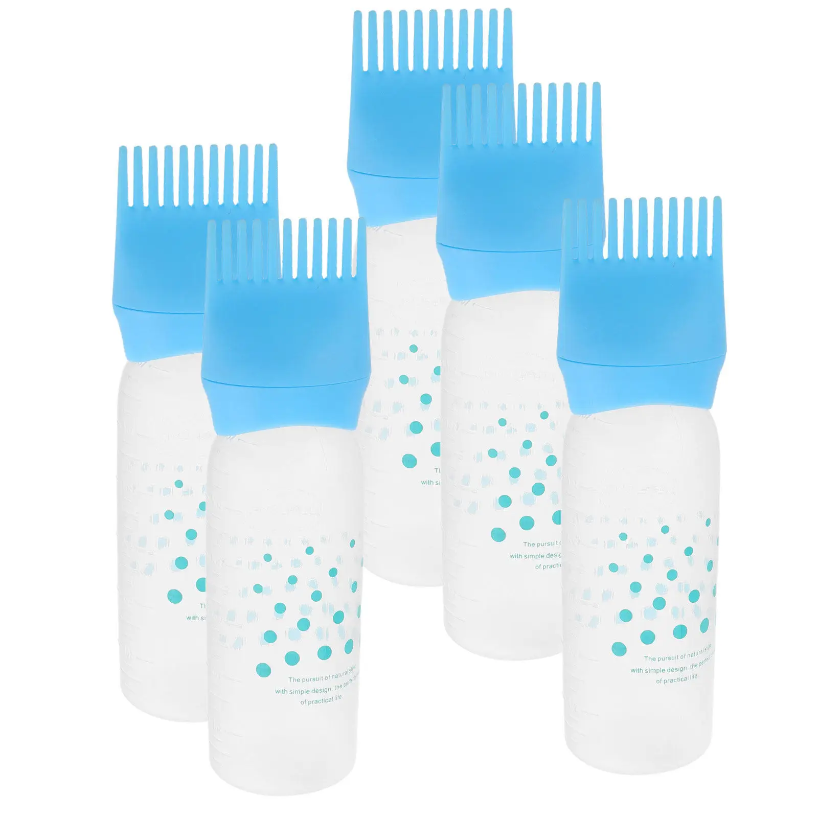 

Набор из 5 флаконов-аппликаторов для краски с расческой, для салонного использования, с мерной шкалой, для смешивания краски для волос, для нанесения масла на кожу головы, пластиковые, для окрашивания волос