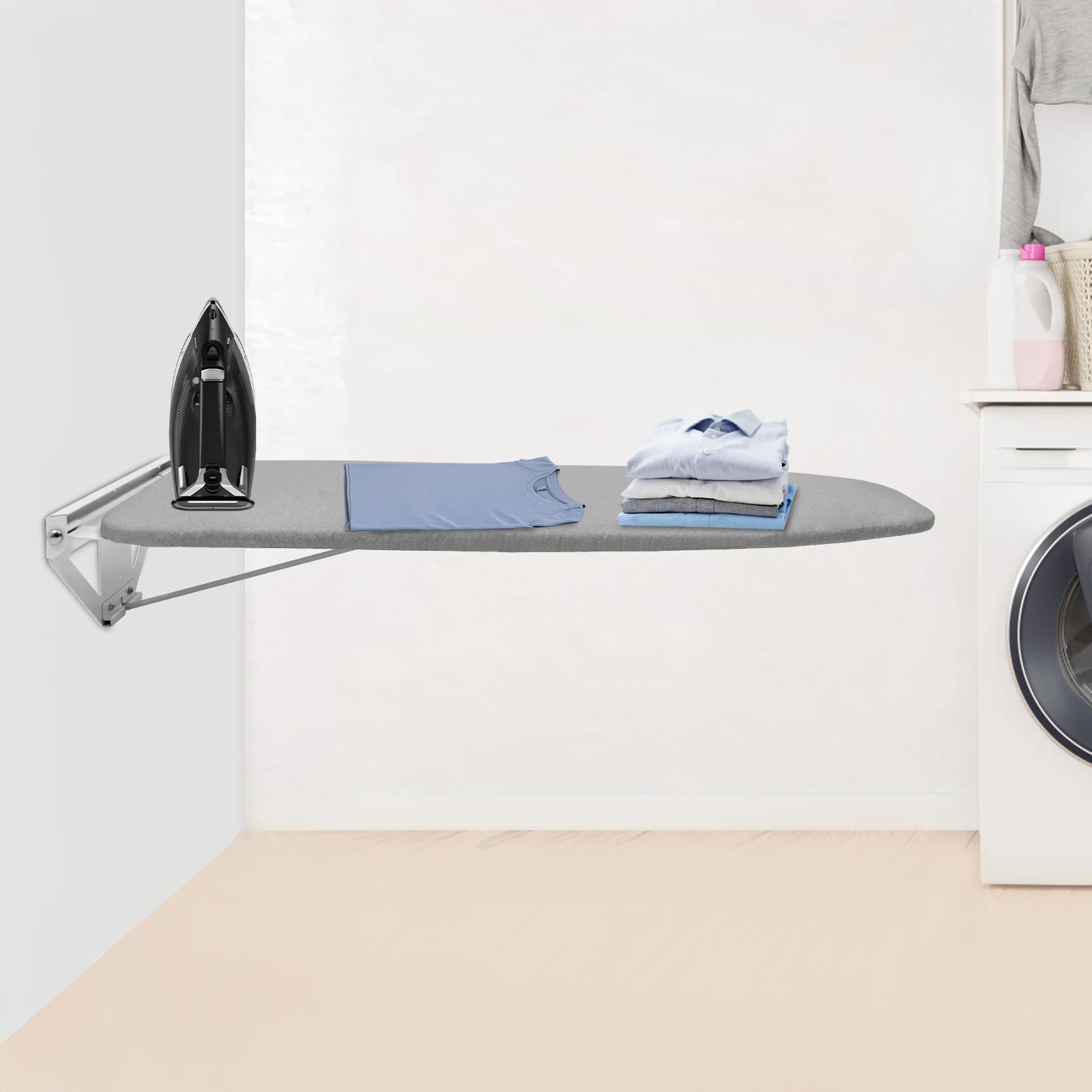 Wall Mounted Ironing Board Compact Mount Ironing Board for Small Spaces | Space Saving High-Temperature Resistance