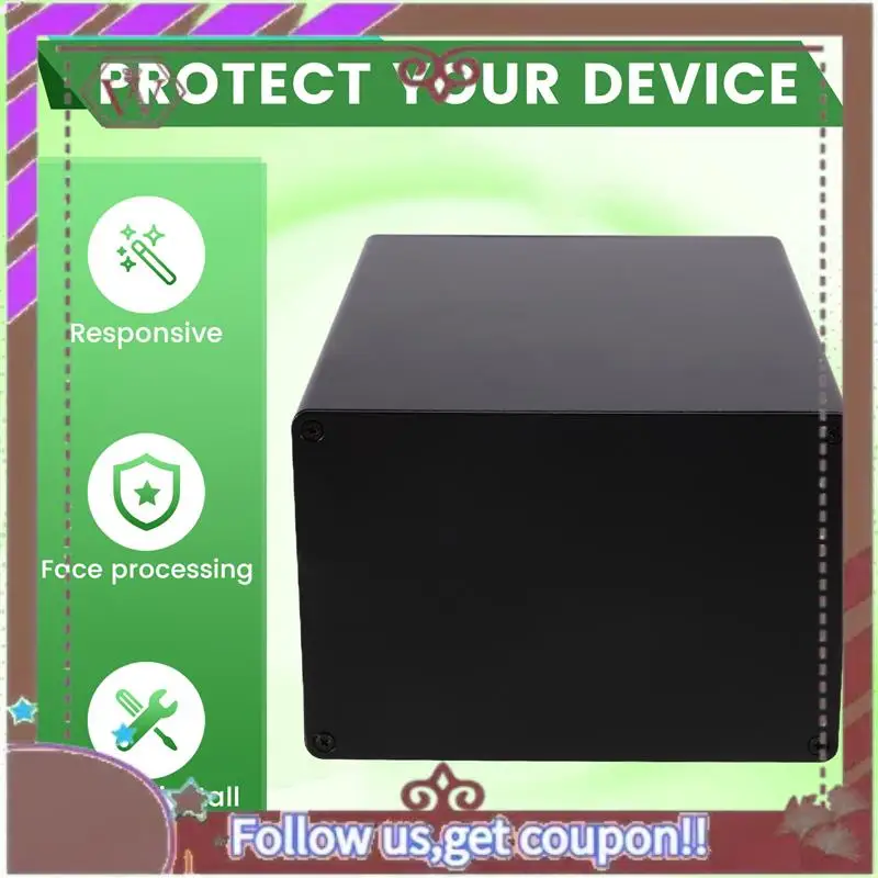 علبة مشروع إمداد الطاقة ABBG-DIY، حاوية ألومنيوم سوداء 120 × 63 × 155 مم، صندوق أدوات للإلكترونيات #5