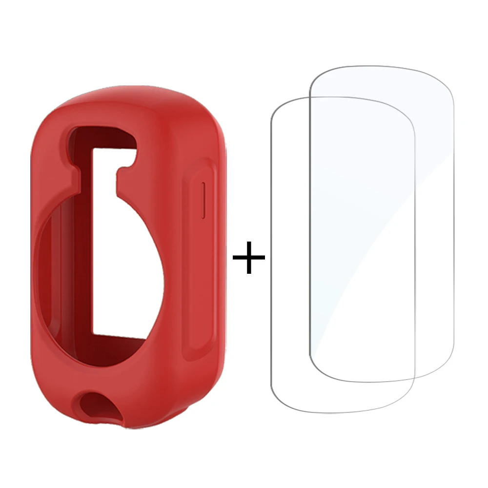 2 Stück Gehärtetes Glas + Silikonhülle für Garmin Edge 850 550 840 540 530 830 1040 130 Plus GPS-Stoppuhr Displayschutzfolie