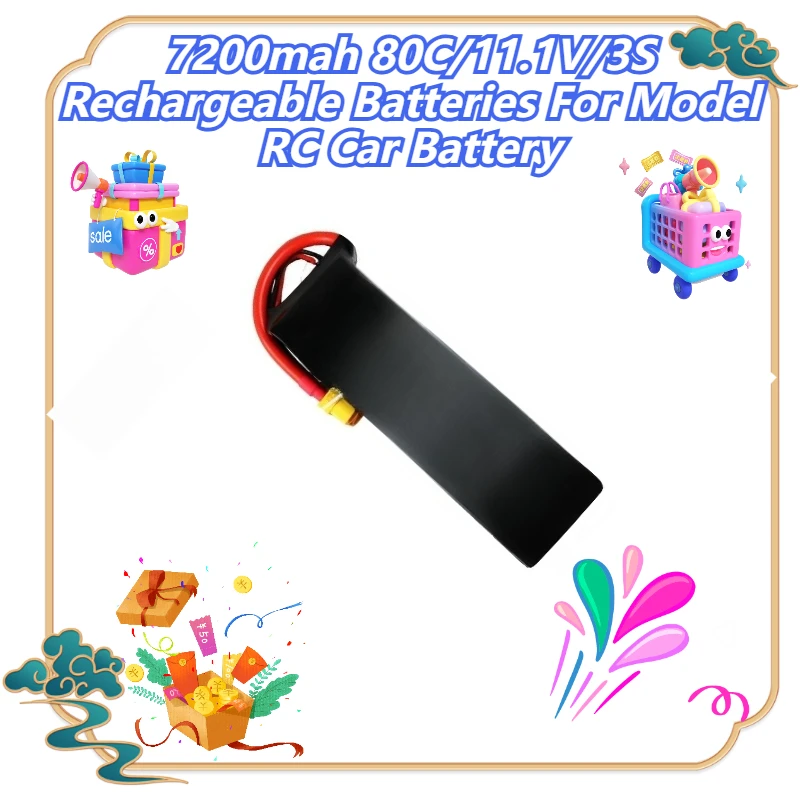 

7200mah 80C/11.1V/3S Rechargeable Batteries For Model RC Car Battery