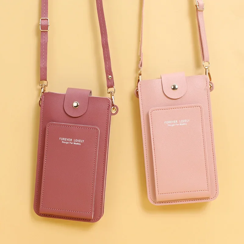 حقائب نسائية محافظ جلدية ناعمة شاشة تعمل باللمس محفظة الهاتف الخليوي Crossbody حزام الكتف حقيبة يد للإناث حقائب نسائية رخيصة