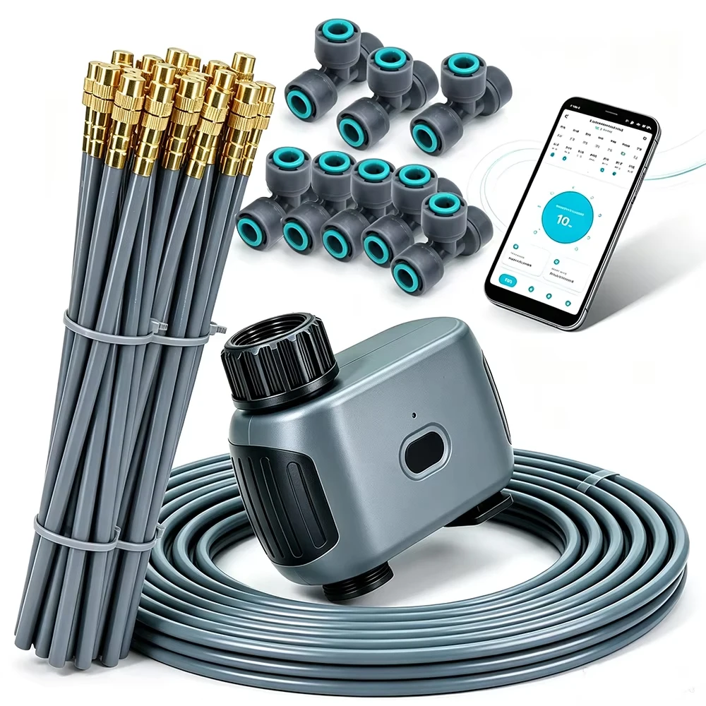 5-20M Tuya Wifi Timer Misting Cooling Watering Kit for Garden Patio Lawn Plants Remote Controller Timed Spray Irrigation System