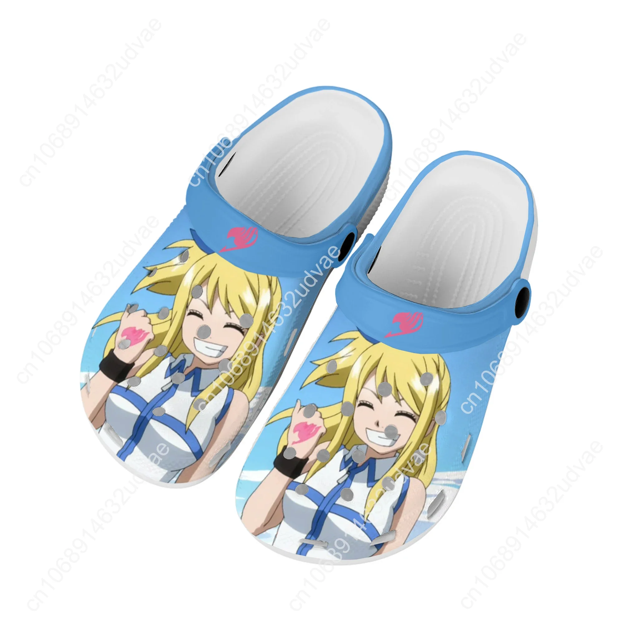 Zuecos de dibujos animados de Lucy Heartfilia para el hogar, zapatos de agua personalizados para hombres y mujeres, zapatos para adolescentes, Zueco de jardín, zapatillas de playa con agujeros