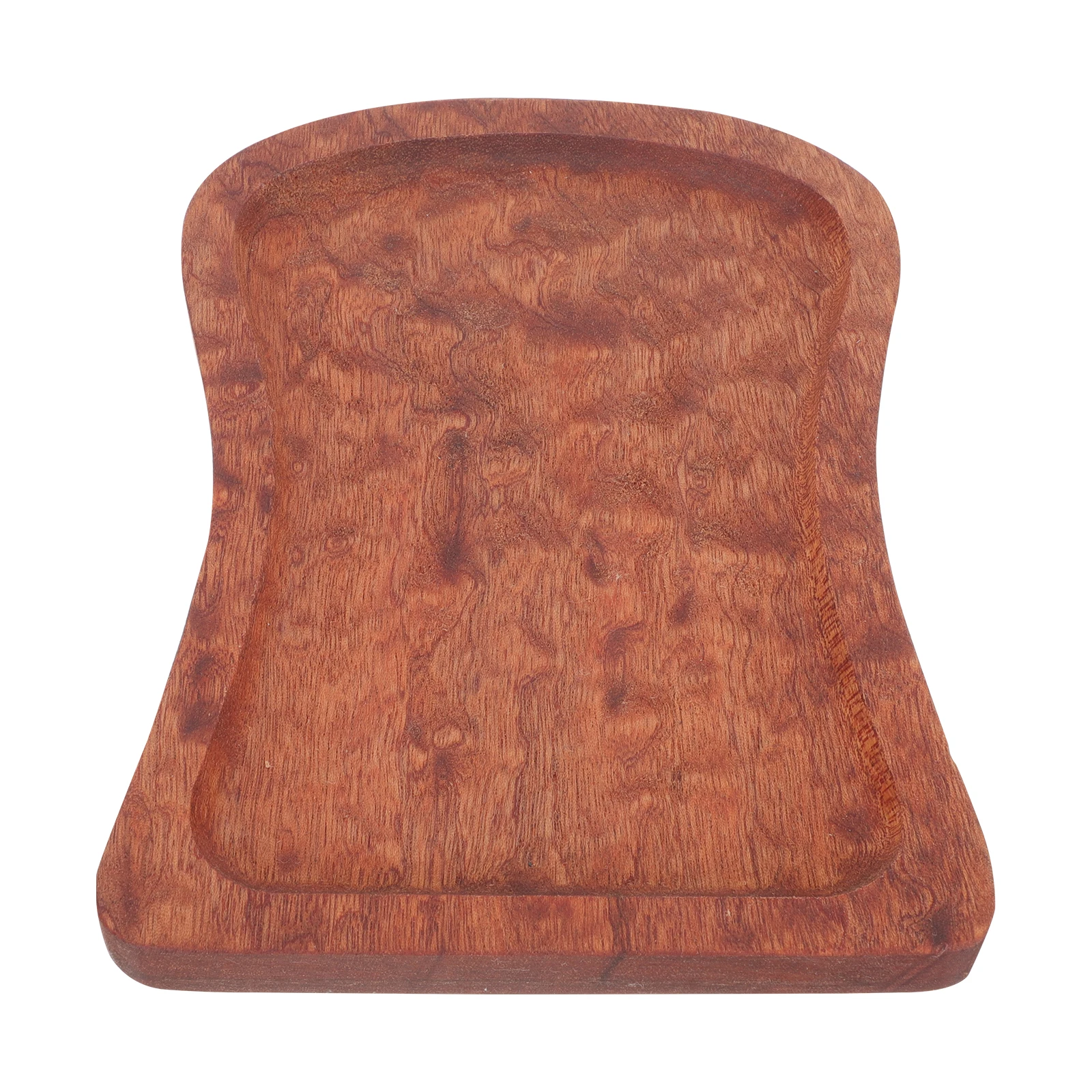 

Wooden Toast Shape Food Tray Smooth Edge Salad Dessert Steak Pasta Household Plate Home Accessory Dinner Supply