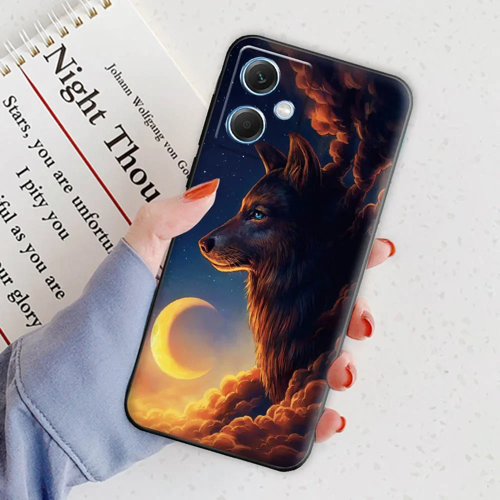 For Xiaomi Redmi Note 12 Case 5G Soft Silicone Protective TPU Black Case For Xiaomi Redmi Note 12 Pro+ Plus Cover Painted lion