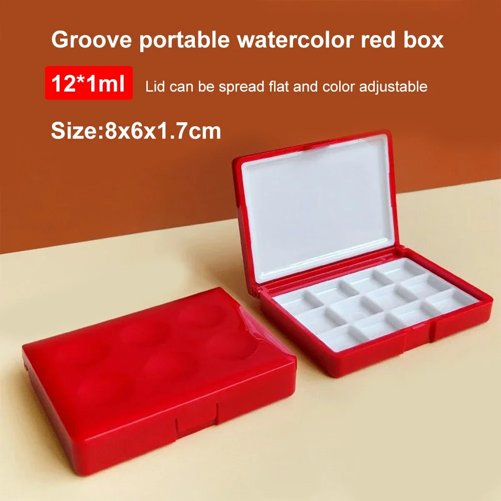 Portable Plastic Multi-function Painting Box Empty Watercolor Palette Watercolor Oil Acrylic Gouache Paint Subpackage image 6
