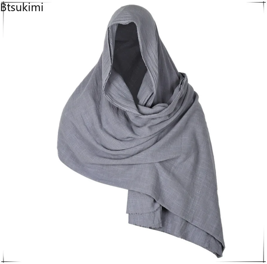New 2026 Vintage Pirate Scarf Cotton Men and Women Medieval Hood Cloak Halloween Cosplay Middle Ages Mittelalter Shoulder Cowl