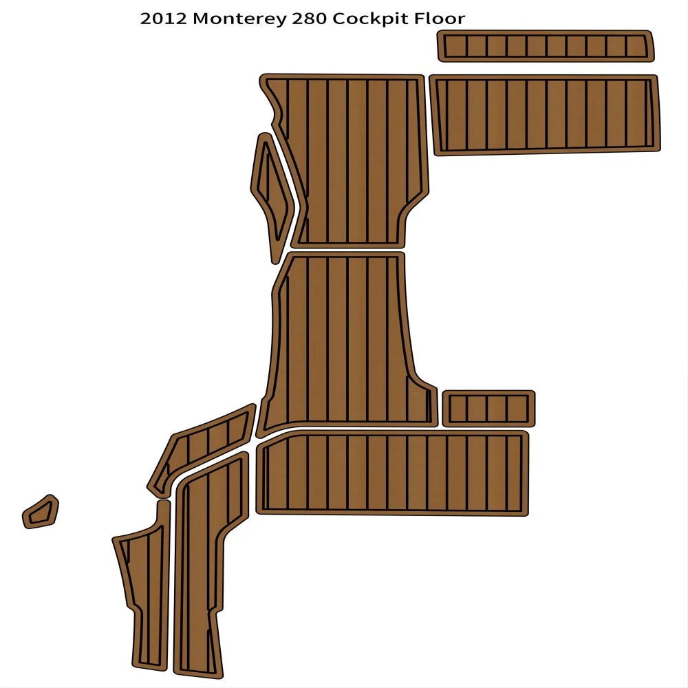 

Cockpit Pad Boat EVA Foam Faux Teak Deck Floor Mat Flooring For 2012 Monterey 280