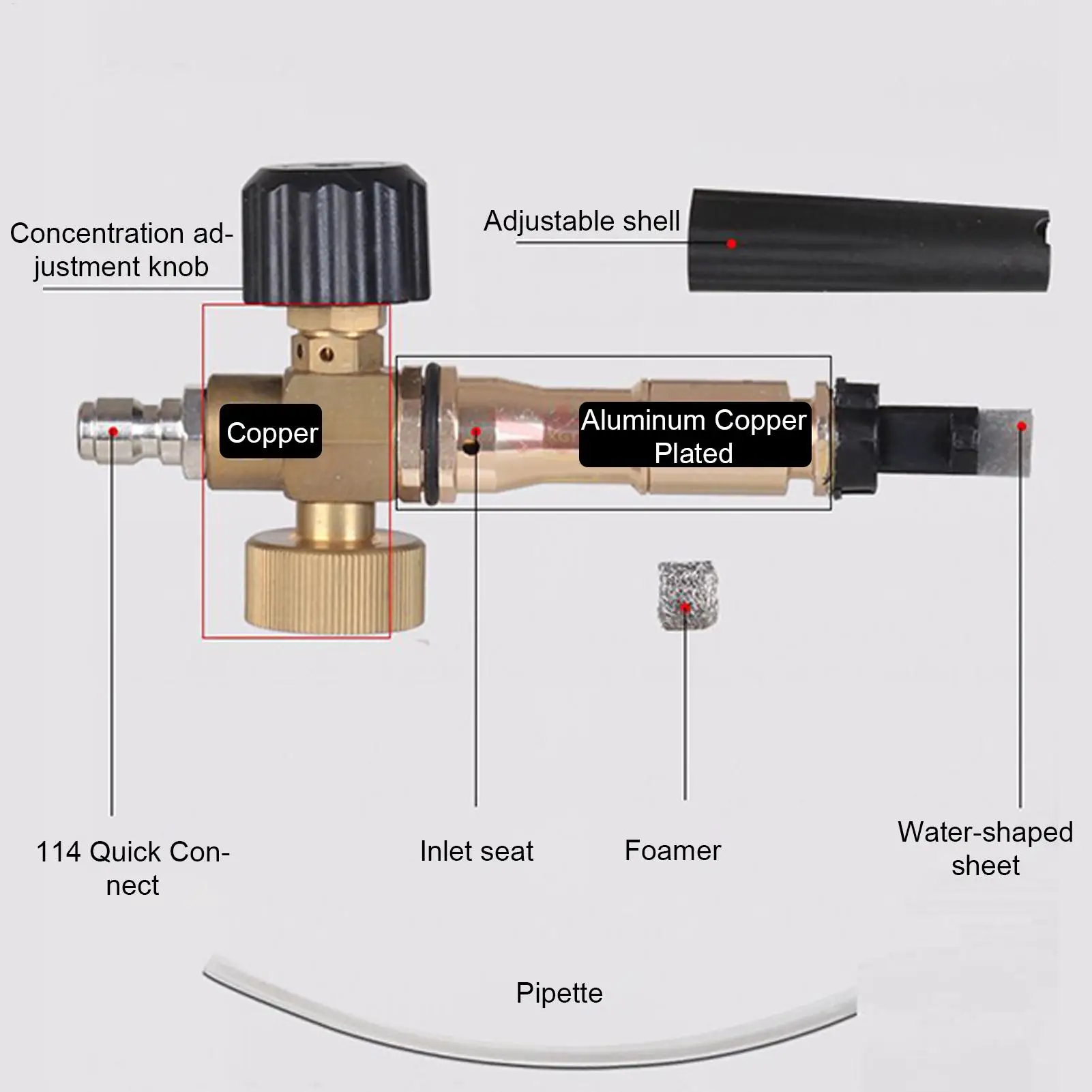 22x1.5 مللي متر واجهة الموضوع PA رغوة غلاية فوهة الضغط العالي غسيل السيارات المياه البنادق المحمولة غسيل السيارات رغوة مدفع البخاخ #4