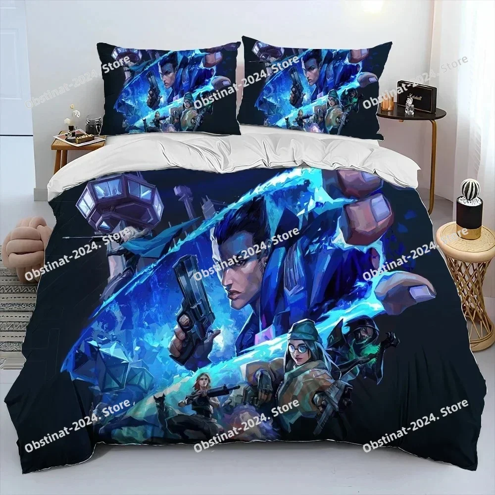 

3D Anime VALORANT Game Bedding Set Printed single Comforter Quilt Bed Cover Duvet Cover Pillow Case 3 Pieces Set Kids Adult Size