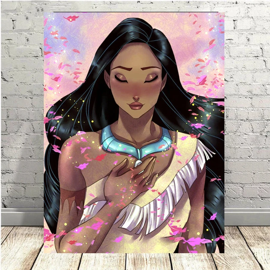 Pocahontas Disney Movie Diamond Painting Rhinestone Photo Art Fairy Tale Indian Princess Comic Mosaic Cross Stitch Diy Present