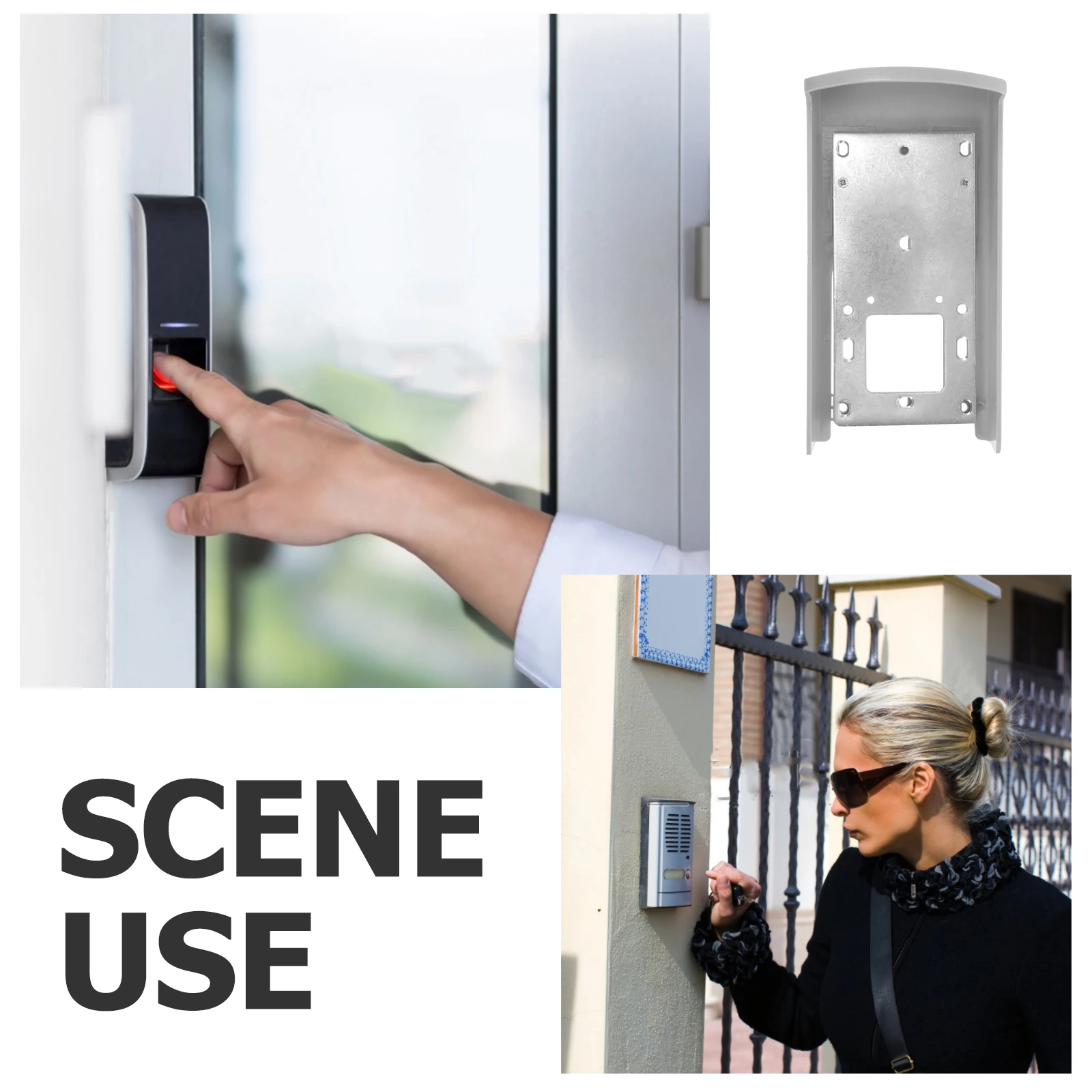

1pcs Face Machine Protective Weatherproof Cover For Outdoor Home Use Rainproof Electric Lock Stainless Steel Shell Outdoor
