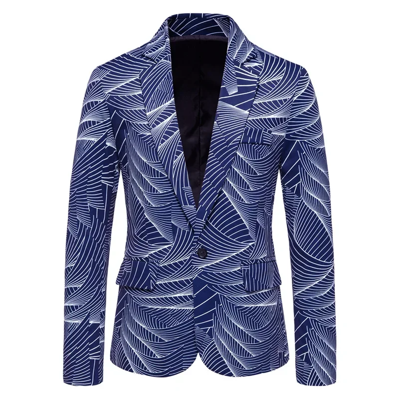 

2022 Men Printed Blazers Brand Clothing Slim Fit Navy Blue Mens Blazer Jacket Autumn 6XL Chaqueta Formal Hombre Plus Size S-2XL