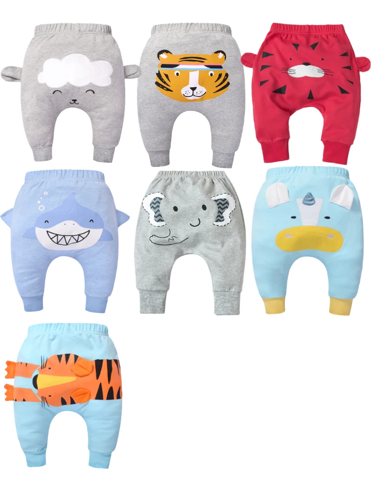 1pcs Random Baby Harlan Pants for Boys and Girls, Small Animal Pants for Spring and Autumn CHILDREN\'S ClothingChild Accessories