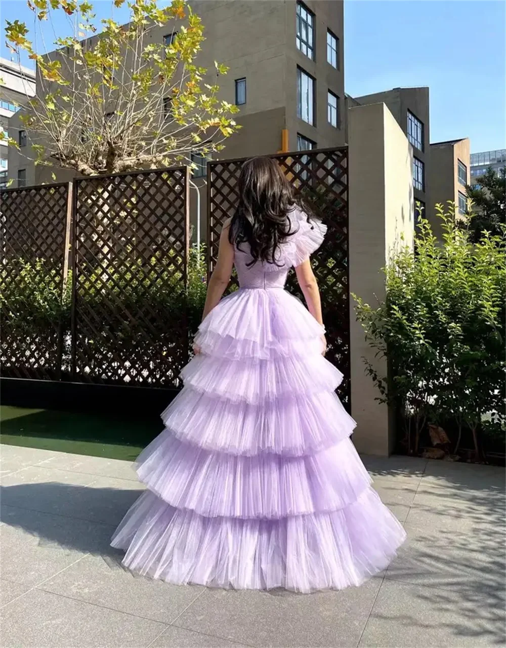 Lavender Purple Prom Dress Multiple Layers Of Tulle Evening Dress فساتين السهرةFormal Occasions Elegant Lady Wedding Party Dress