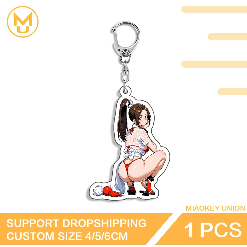 Porta llaves de doble cara Mai Shiranui, llavero duradero multifunción personalizable, adecuado para mochilas de coche, bolsos, carteras
