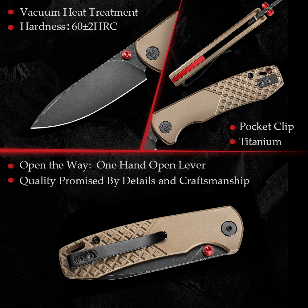 تريفيسا اليعسوب سكين جيب M390 شفرة مقبض التيتانيوم مع كليب التخييم في الهواء الطلق التخييم بقاء الصيد أدوات EDC التكتيكية #3